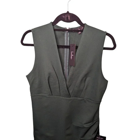 NWT Lulu's Womens Cocktail Hour Green Tulip Wrap Sleeveless Mini Dress Size L - Picture 4 of 13